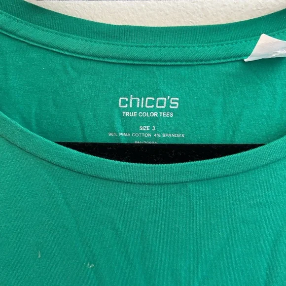 Chicos Green Basic Tee Shirt - Picture 2 of 4